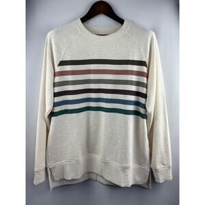 Men's Maurices Medium Cream Crewneck w/ Multicolor Stripes